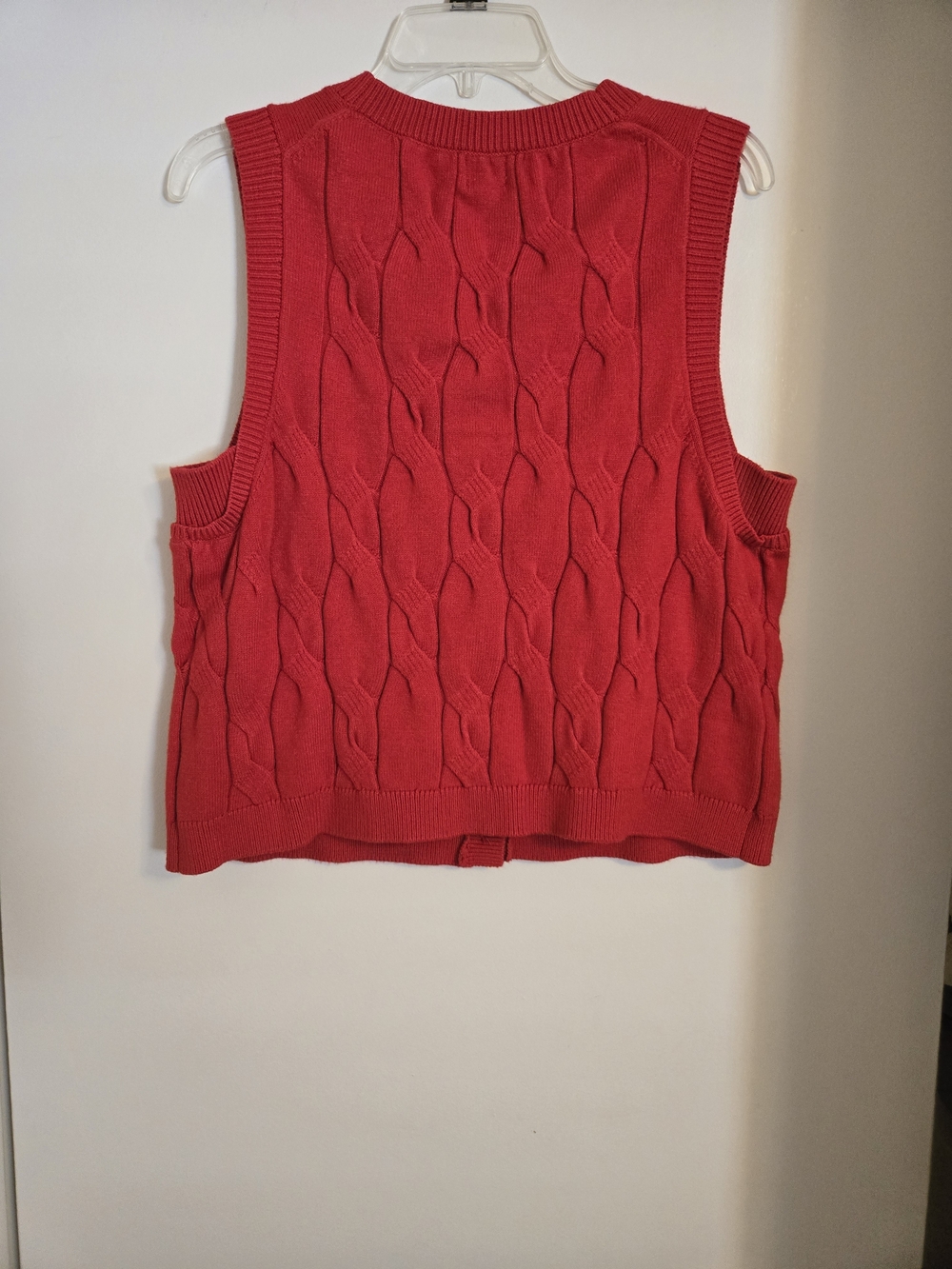 a new day Red Cable-Knit V-Neck Button Front Sweater Vest - Picture 3 of 4